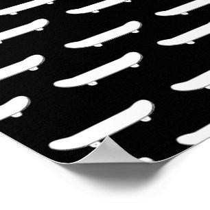 Skateboard Monochromatic Black Skater Urban Sports Poster
