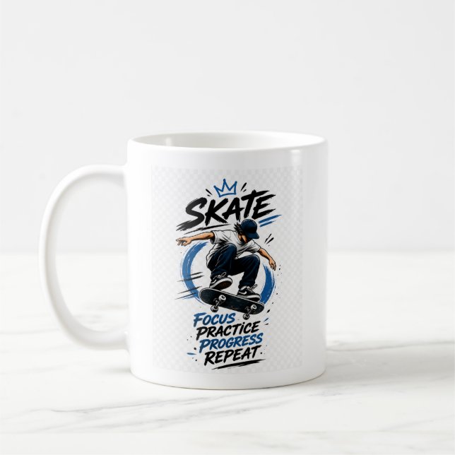 Skateboard Motivation Design  Coffee Mug (Left)