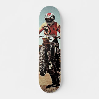 Skateboard Motorcyclist in a motocross racing