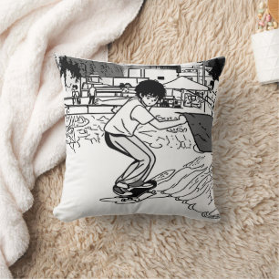 Skateboard Moves - Young Skateboarder Cushion