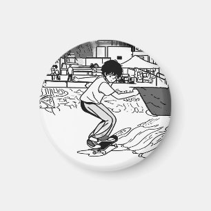 Skateboard Moves - Young Skateboarder Magnet