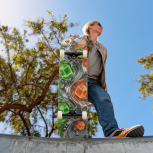 Skateboard - Neon Chrome Liquid Splash Deck