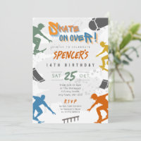 Skateboard Party Birthday Invite Skate Park Theme