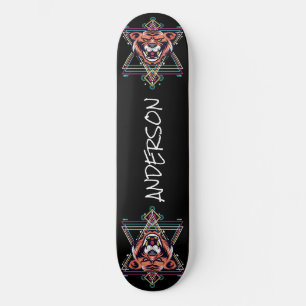 skateboard Personalised Angry Tiger Sacred Shape