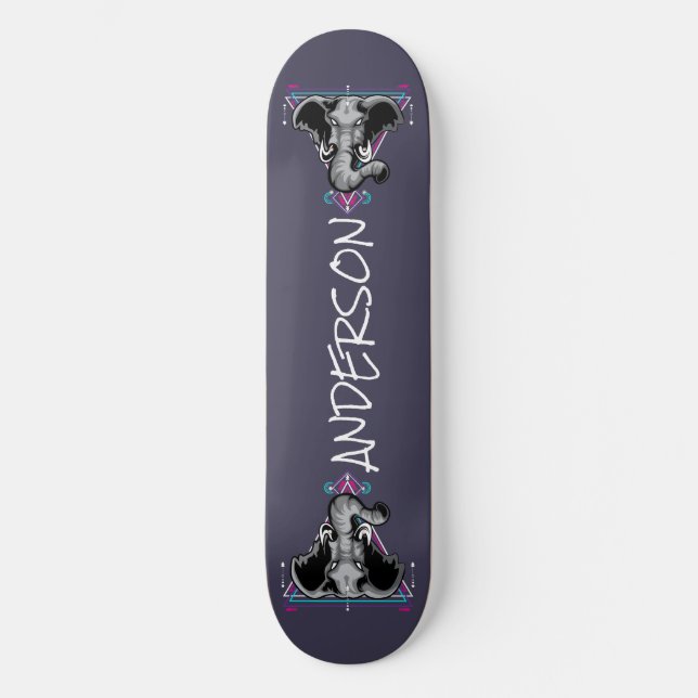 skateboard Personalised Elephant Head Sacred  (Front)
