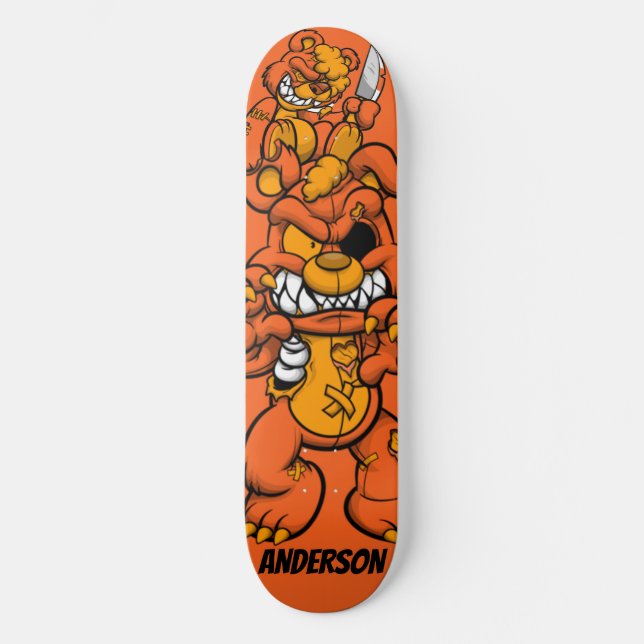 Skateboard Personalised Orange Attack  Teddies  (Front)