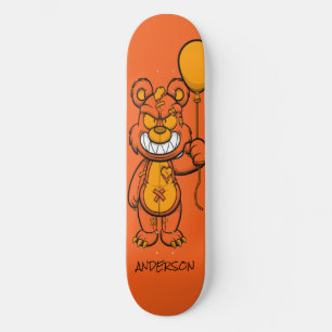 Skateboard Personalised Orange Teddy Zombie