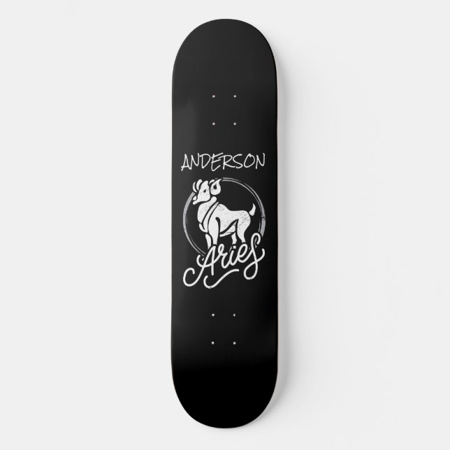 skateboard Personalized Aries Zodiac Sign Ram (Front)