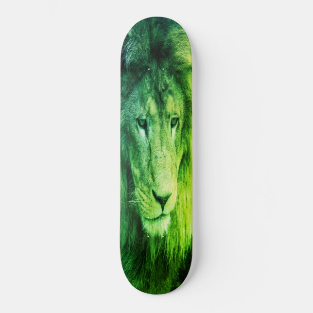 Skateboard powerfully GREEN LION  (Front)