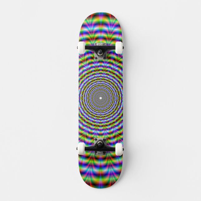 Skateboard    Psychedelic Neon Ripples (Front)
