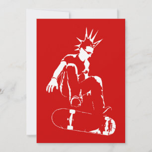 skateboard punk invitation