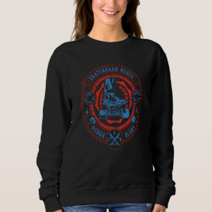 Skateboard Rebel for Skateboarder Retro Distressed Sweatshirt
