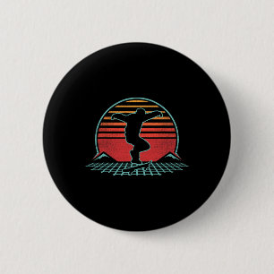 Skateboard Retro Vintage 80s Style Skateboarder Gi 6 Cm Round Badge