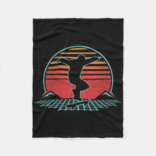 Skateboard Retro Vintage 80s Style Skateboarder Gi Fleece Blanket