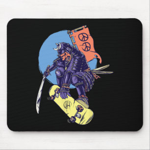 Skateboard Samurai Skateboarding Retro Skater Skat Mouse Pad