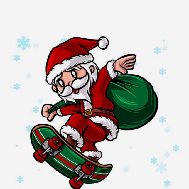 Skateboard Santa T-Shirt (Santa Claus on Skateboard
 T-Shirts!)