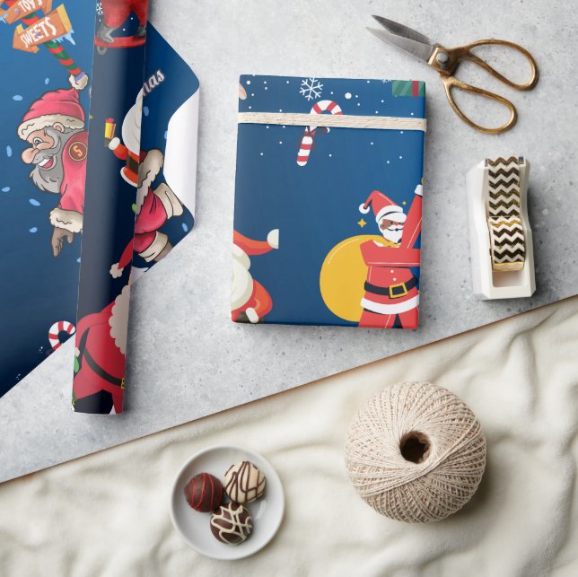 Skateboard Santa  Wrapping Paper (Crafts)