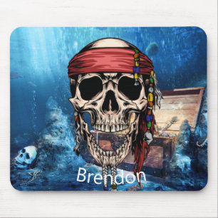 Skateboard Sea Pirate Mouse Pad