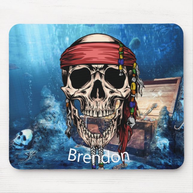Skateboard Sea Pirate Mouse Pad (Front)
