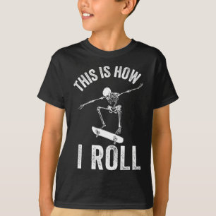 Skateboard Shirt Boys Skateboarding Kids Men Skele