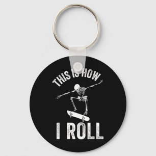 Skateboard Shirt Boys Skateboarding Kids Men Skele Key Ring