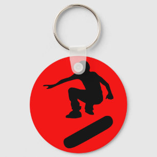 skateboard silhouette key ring