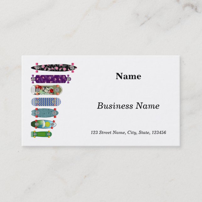 Skateboard Size Comparison Business Card (Front)