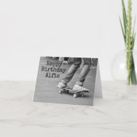 skateboard, skate photo teen name thank you card