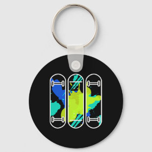 Skateboard Skate Skateboarding 90s Aesthetic Paint Key Ring