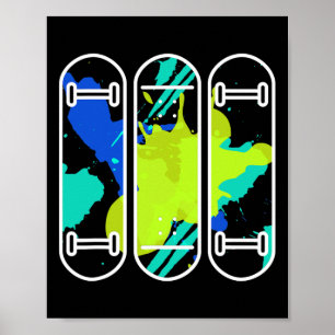 Skateboard Skate Skateboarding 90s Aesthetic Paint Poster