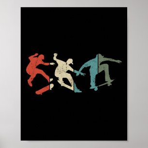 Skateboard Skateboarding Heartbeat Gift For Skateb Poster