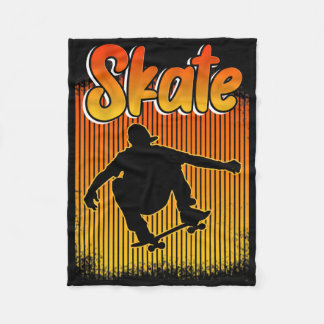 Skateboard Skateboarding Retro Tee For Skateboarde Fleece Blanket