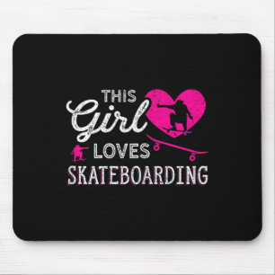 Skateboard Skater Girl Vintage - Skateboarding Wom Mouse Pad