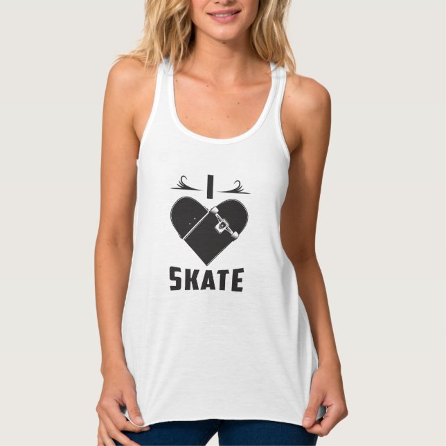 Skateboard Skater Kickflip Skating Funny Gift Idea Singlet (Front)