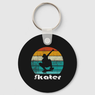 Skateboard Skater Retro Skateboarding Gift Boys Te Key Ring