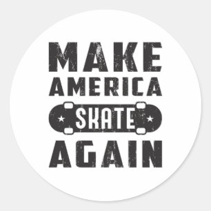 Skateboard Skater Skateboarder Halfpipe Gift Idea Classic Round Sticker