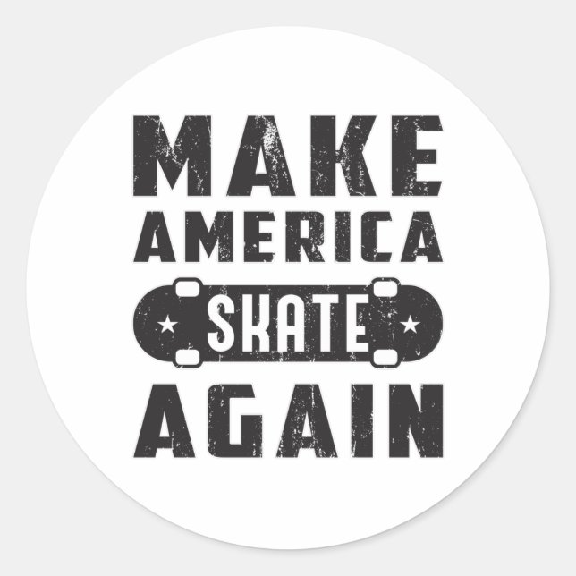 Skateboard Skater Skateboarder Halfpipe Gift Idea Classic Round Sticker (Front)