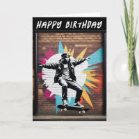 Skateboard Skater Wall Grunge Street Art Birthday