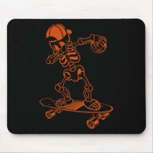 Skateboard Skeleton Cap Cool Trick Ollie  Mouse Pad