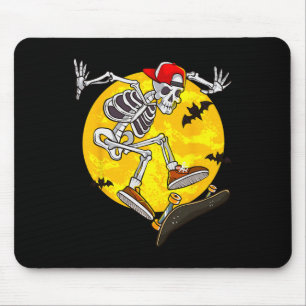 Skateboard Skeleton Funny Halloween Costume Skate Mouse Pad