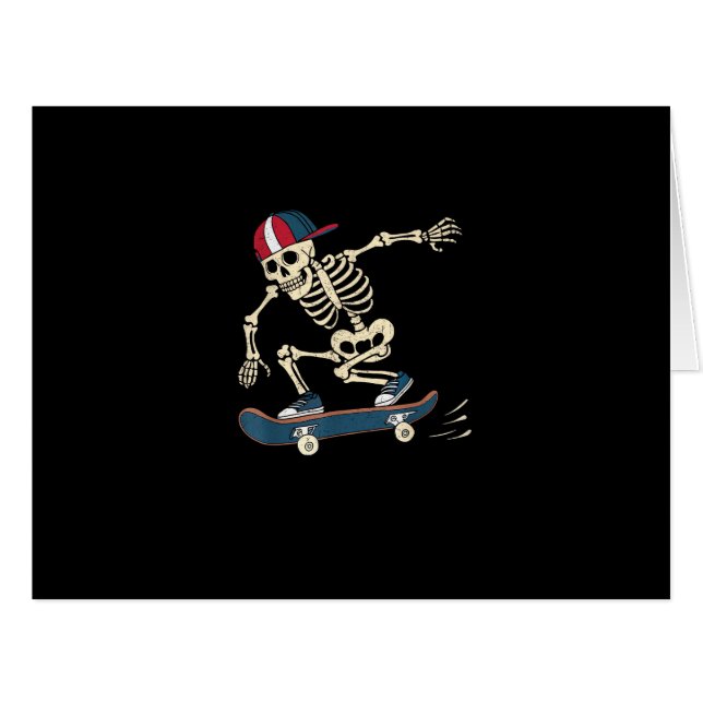 Skateboard Skeleton Halloween Skateboarding Skater (Front Horizontal)