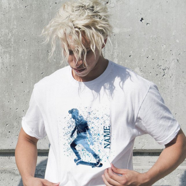 Skateboard sport cool teenager jump gradients T-Shirt (Creator Uploaded)