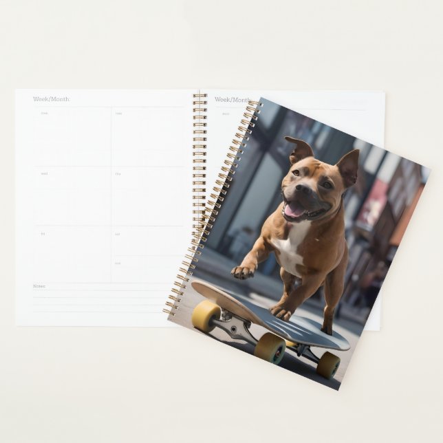 Skateboard Stunt: A Staffy on the Move Planner (Display)