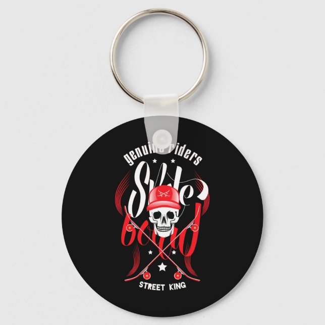 Skateboard T Shirt  Key Ring (Front)
