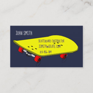 Skateboard teacher freelance instructor business card