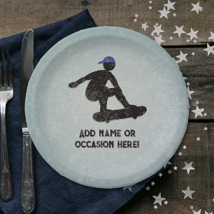 Skateboard theme - teens / young men birthday  paper plate