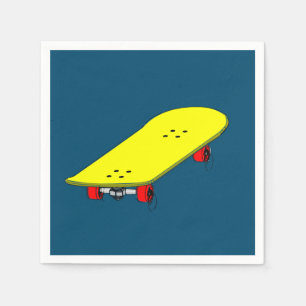 Skateboard themed birthday party napkin