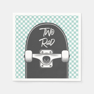 Skateboard two rad 2nd Birthday Napkin