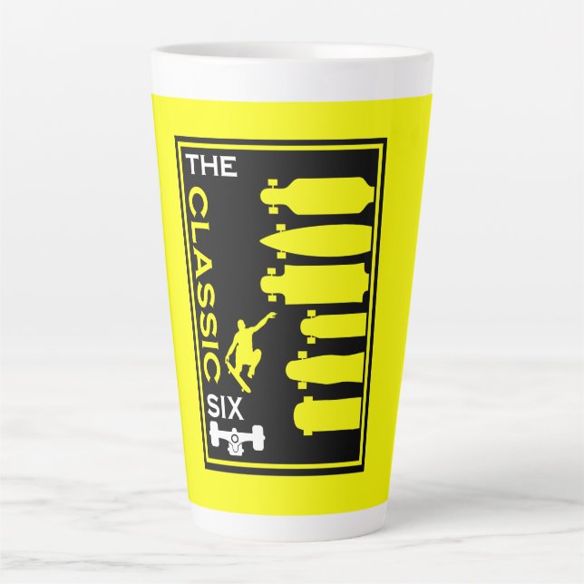Skateboard Types Latte Mug (Front)