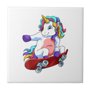 Skateboard Unicorn Lover Skateboarder Skateboardin Tile